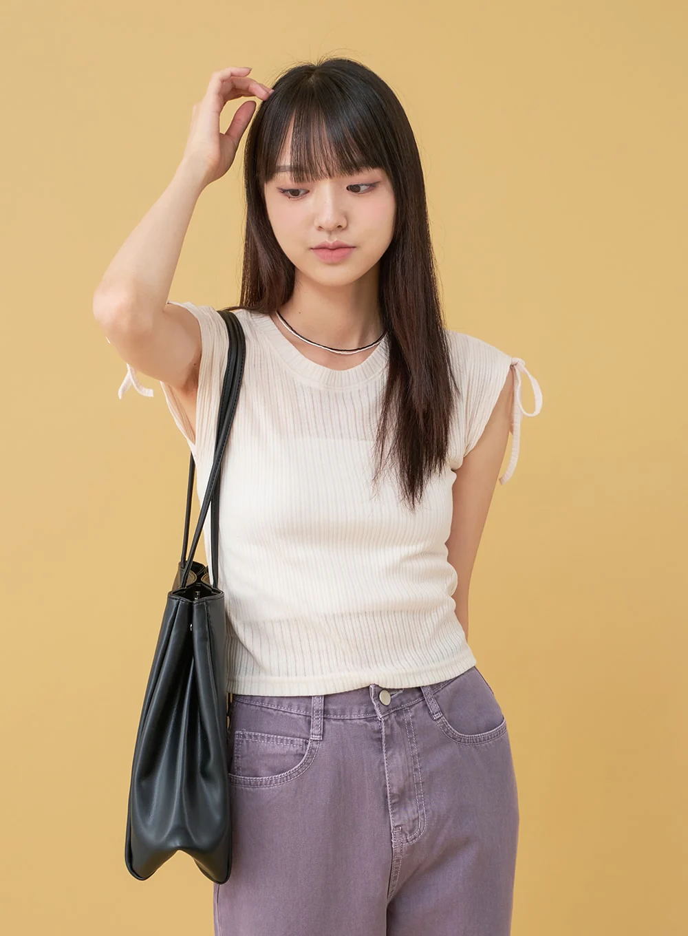 Long Cotton Colored Wide Pants OU15 - Image 25