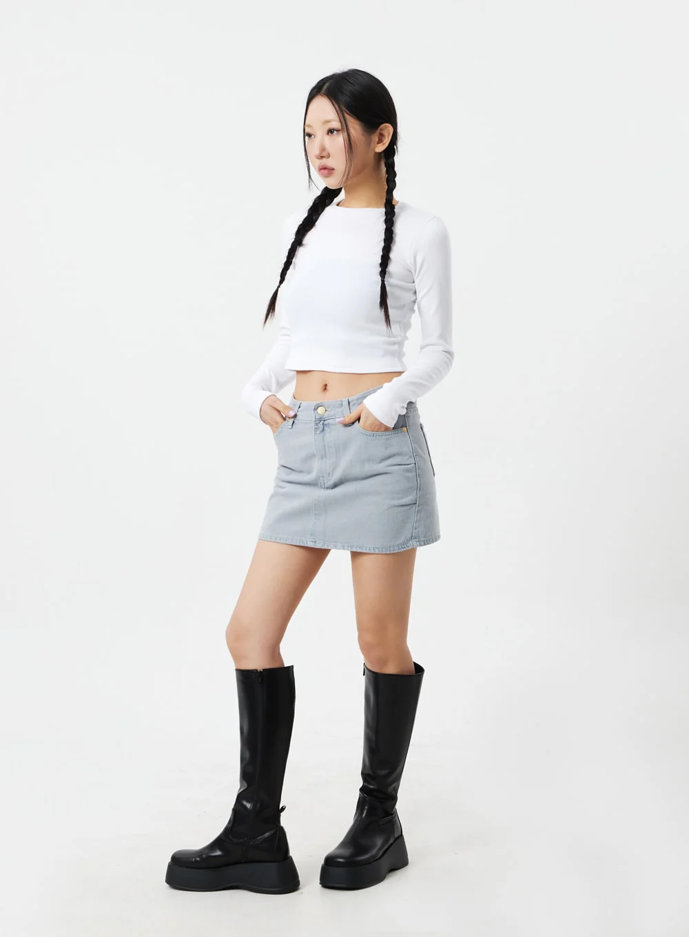 Long Sleeve Cropped Top CM324 - Image 7