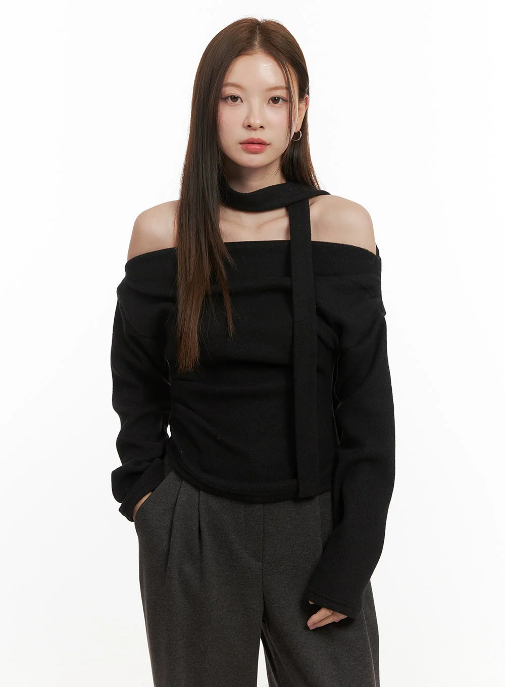 Long Sleeve Off Shoulder Blouse OD417 - Image 10