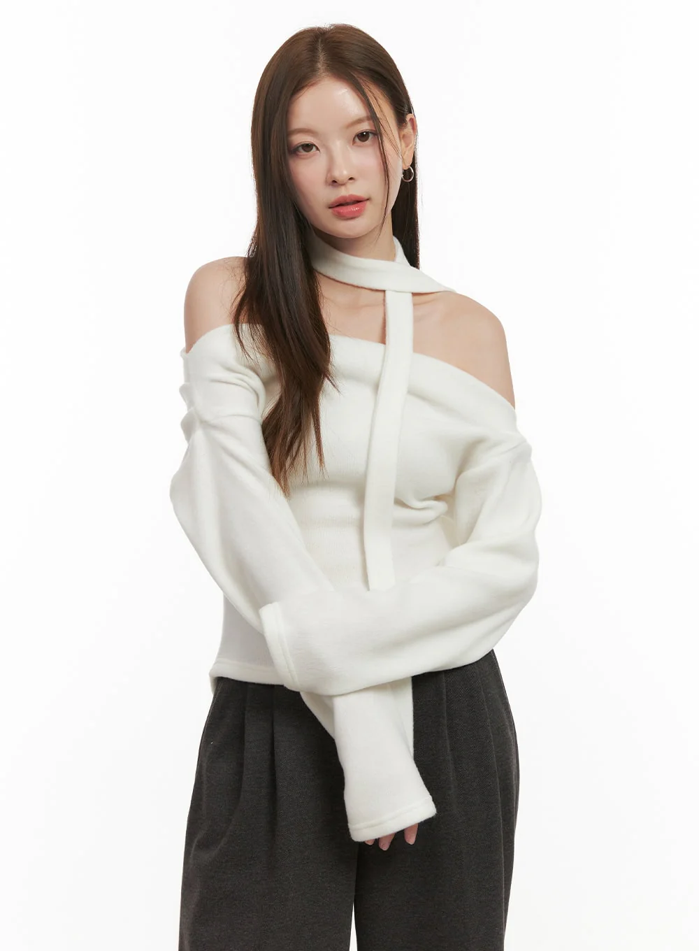 Long Sleeve Off Shoulder Blouse OD417 - Image 5