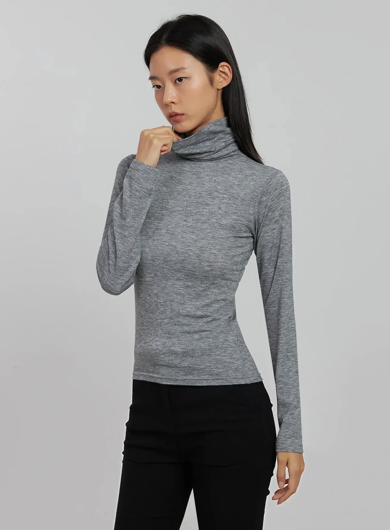 Long Sleeve Slim Turtleneck IJ509 - Image 15