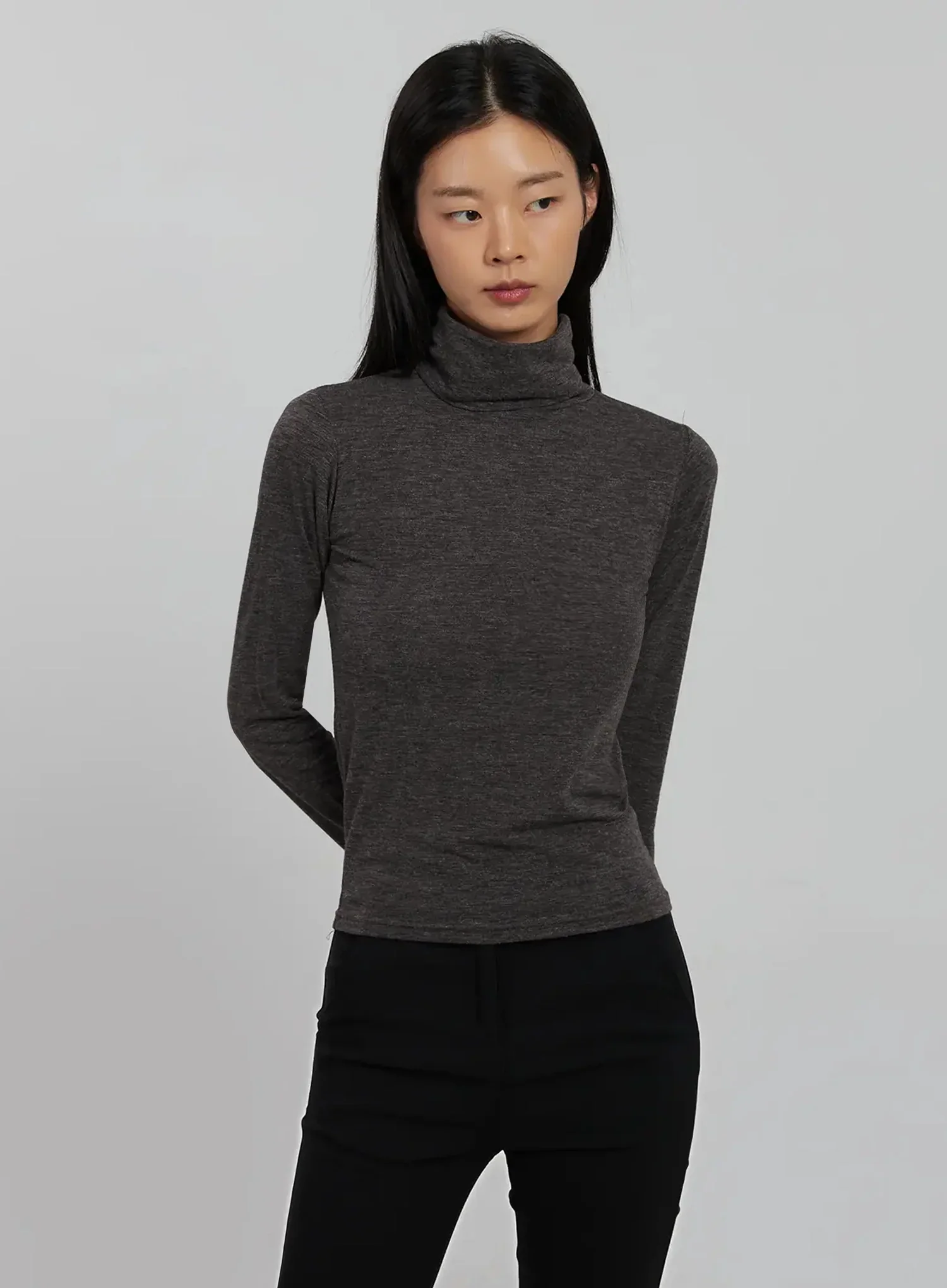 Long Sleeve Slim Turtleneck IJ509 - Image 2