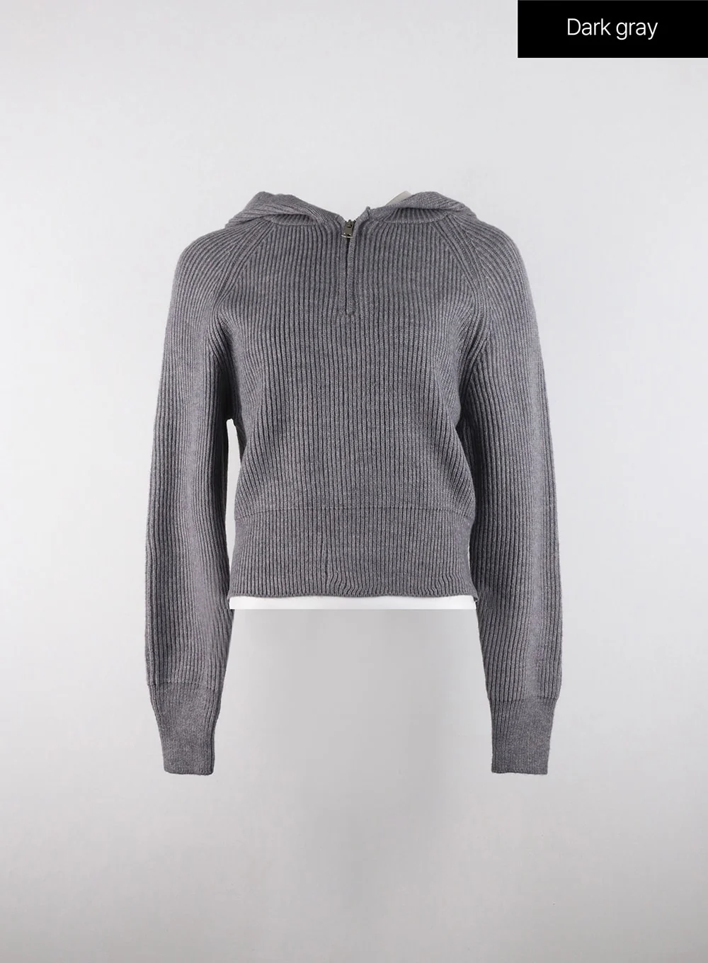 Long Sleeve Solid Zipper Pocket Knit Hoodie OD320 - Image 11