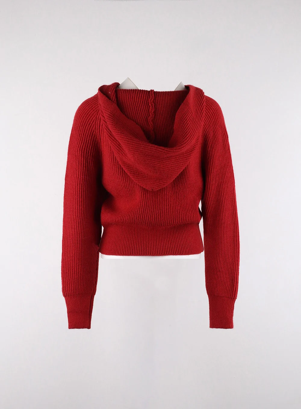 Long Sleeve Solid Zipper Pocket Knit Hoodie OD320 - Image 8