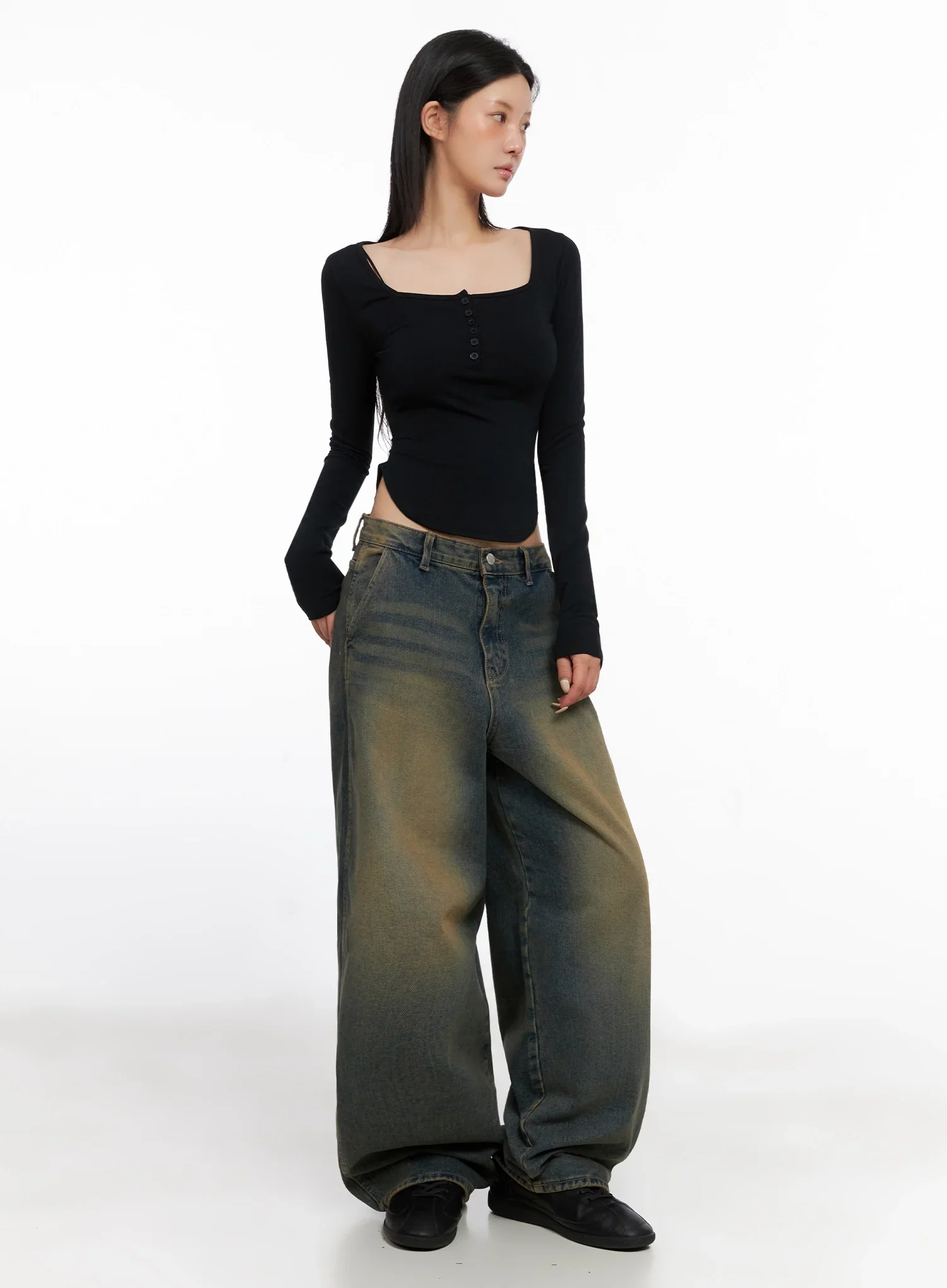 Long Sleeve Square Neck Top IS508 - Image 8