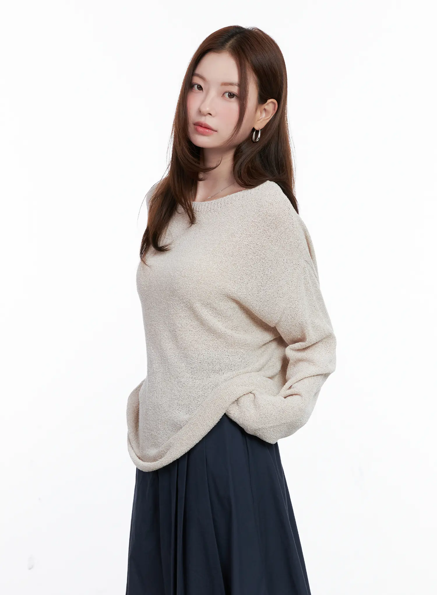 Loose Fit Boat Neck Pullover Knit CG520 - Image 5