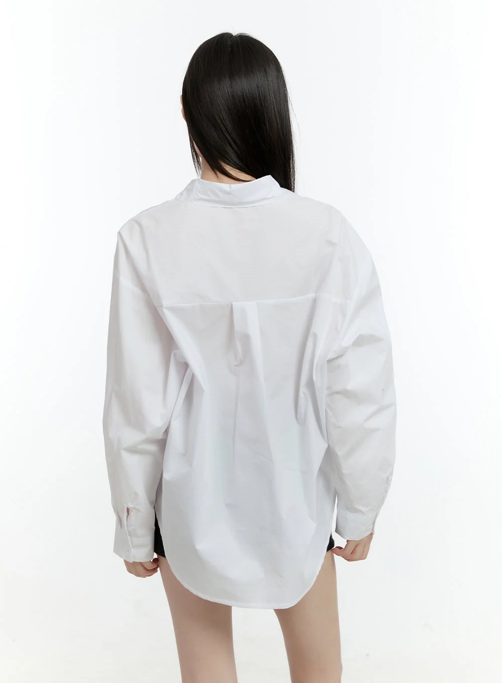 Loose-Fit Collared Button-Up Shirt CF506 - Image 6