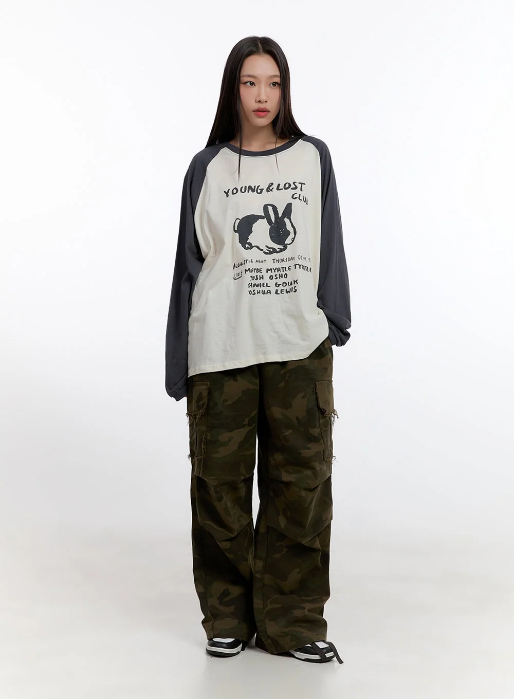Loose Fit Cotton Raglan Long Sleeve Top  CN420 - Image 7