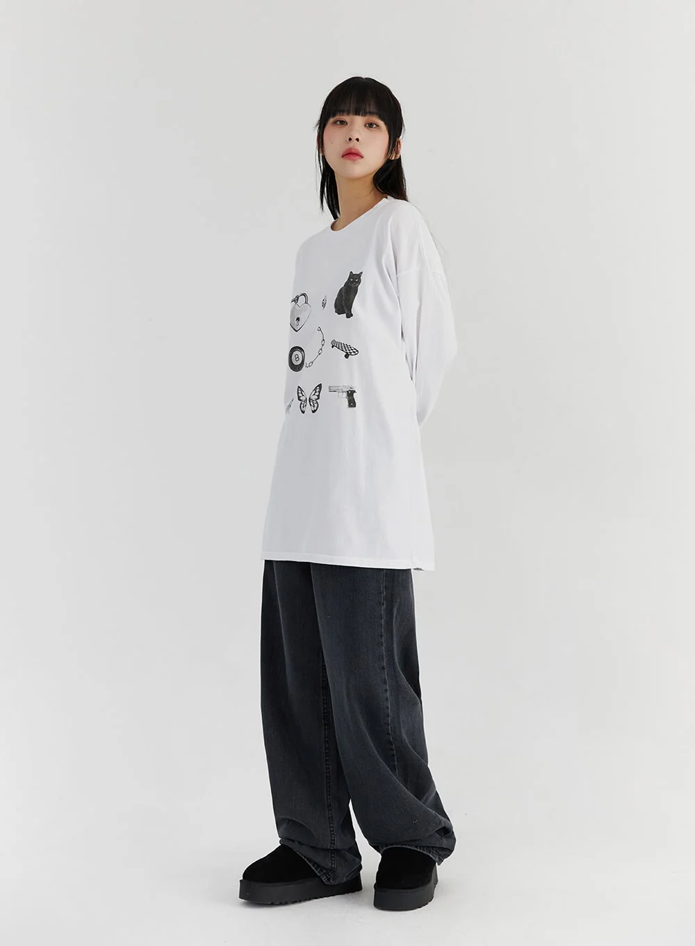 Loose Fit Cute Print Tee CS327 - Image 7