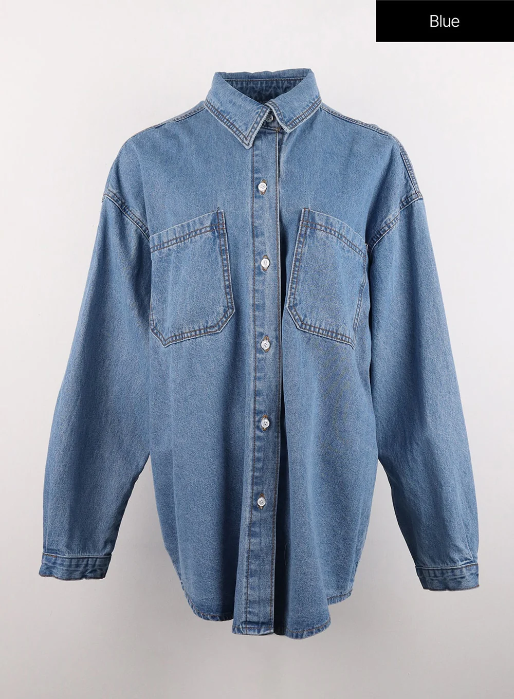 Loose-Fit Denim Shirt OG327 - Image 11