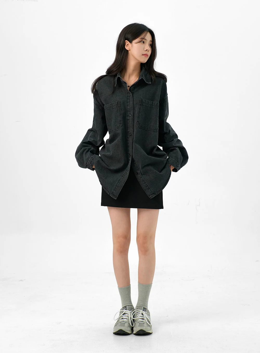 Loose-Fit Denim Shirt OG327 - Image 3