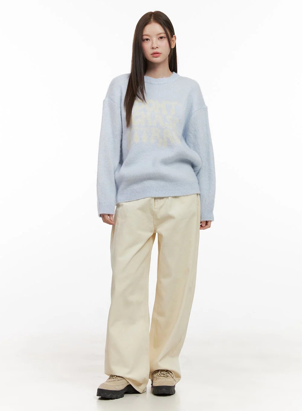 Loose-Fit Graphic Lettering Sweater OD412 - Image 2
