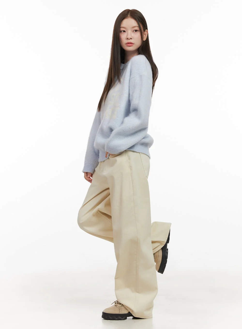 Loose-Fit Graphic Lettering Sweater OD412 - Image 3