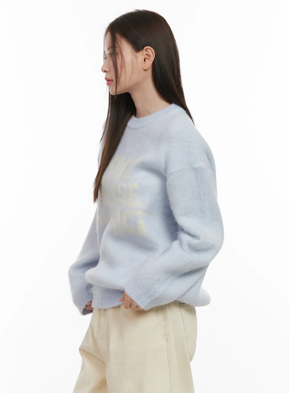 Loose-Fit Graphic Lettering Sweater OD412 - Image 6