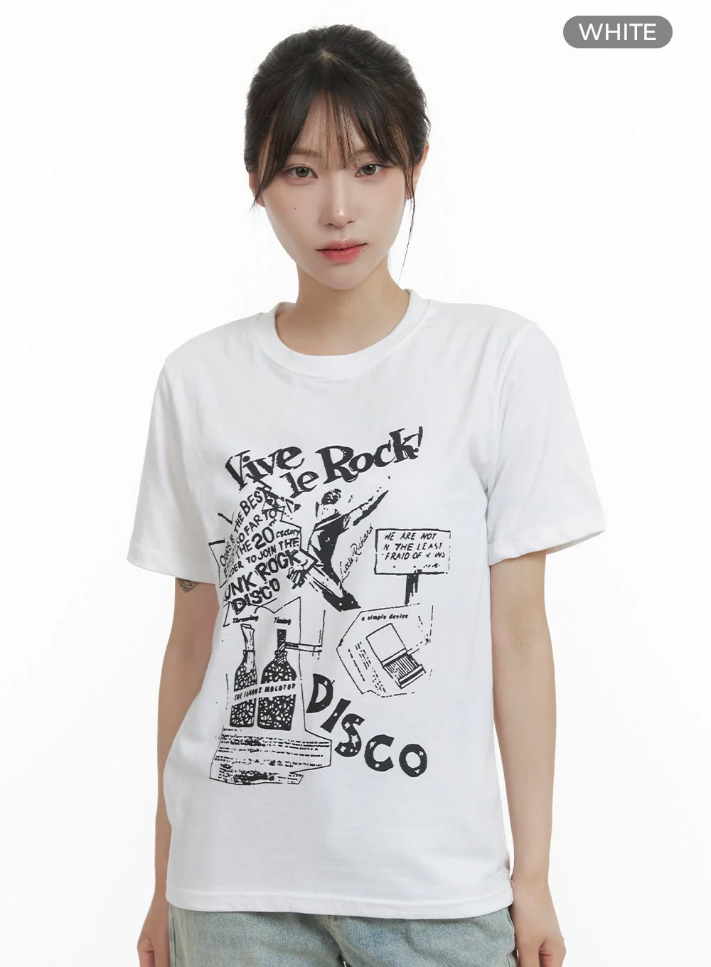 Loose Fit Graphic Lettering T-Shirt OA426 - Image 13