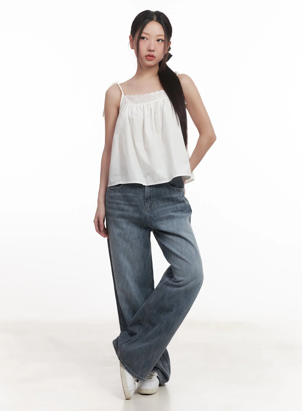 Loose-Fit Lace Trim Cami CM528 - Image 5