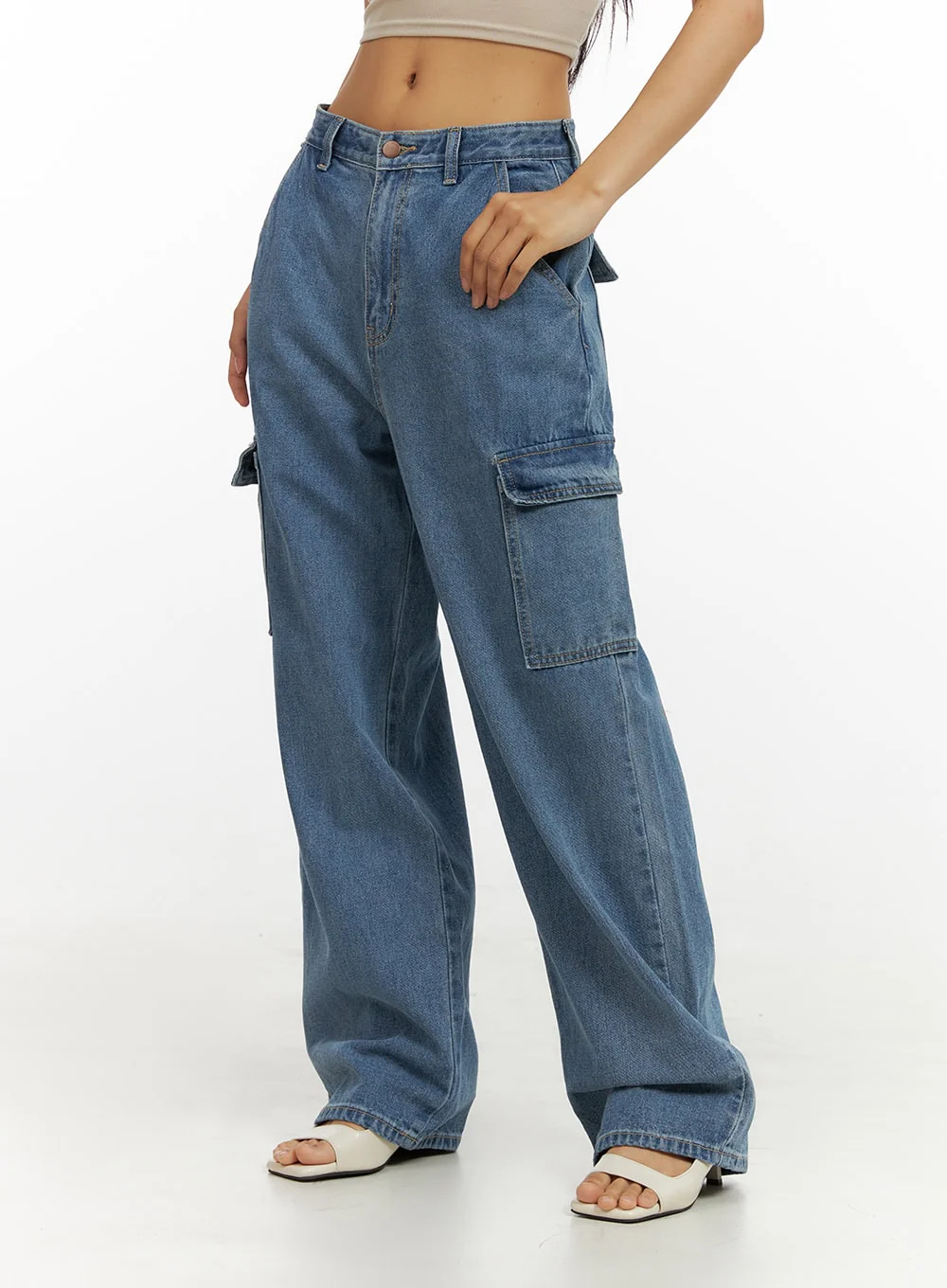 Low Rise Cargo Jeans IU412 - Image 5