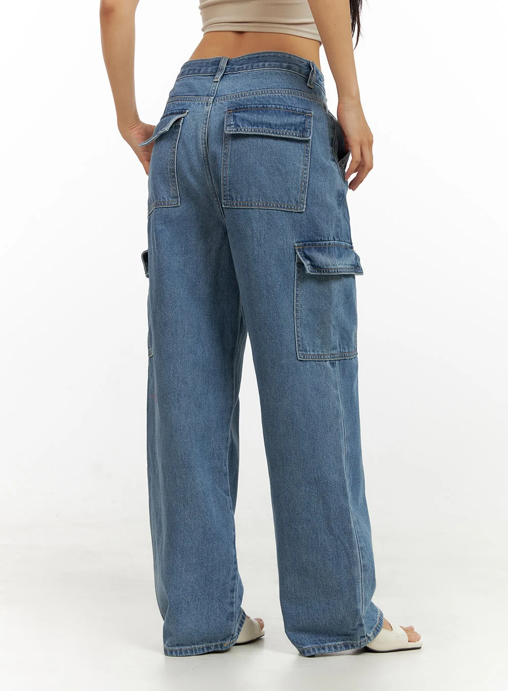 Low Rise Cargo Jeans IU412 - Image 6