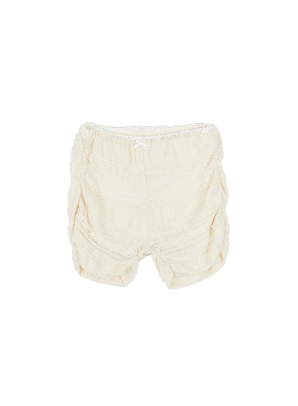Low-Rise Shirred Lace Shorts CA516 - Image 9