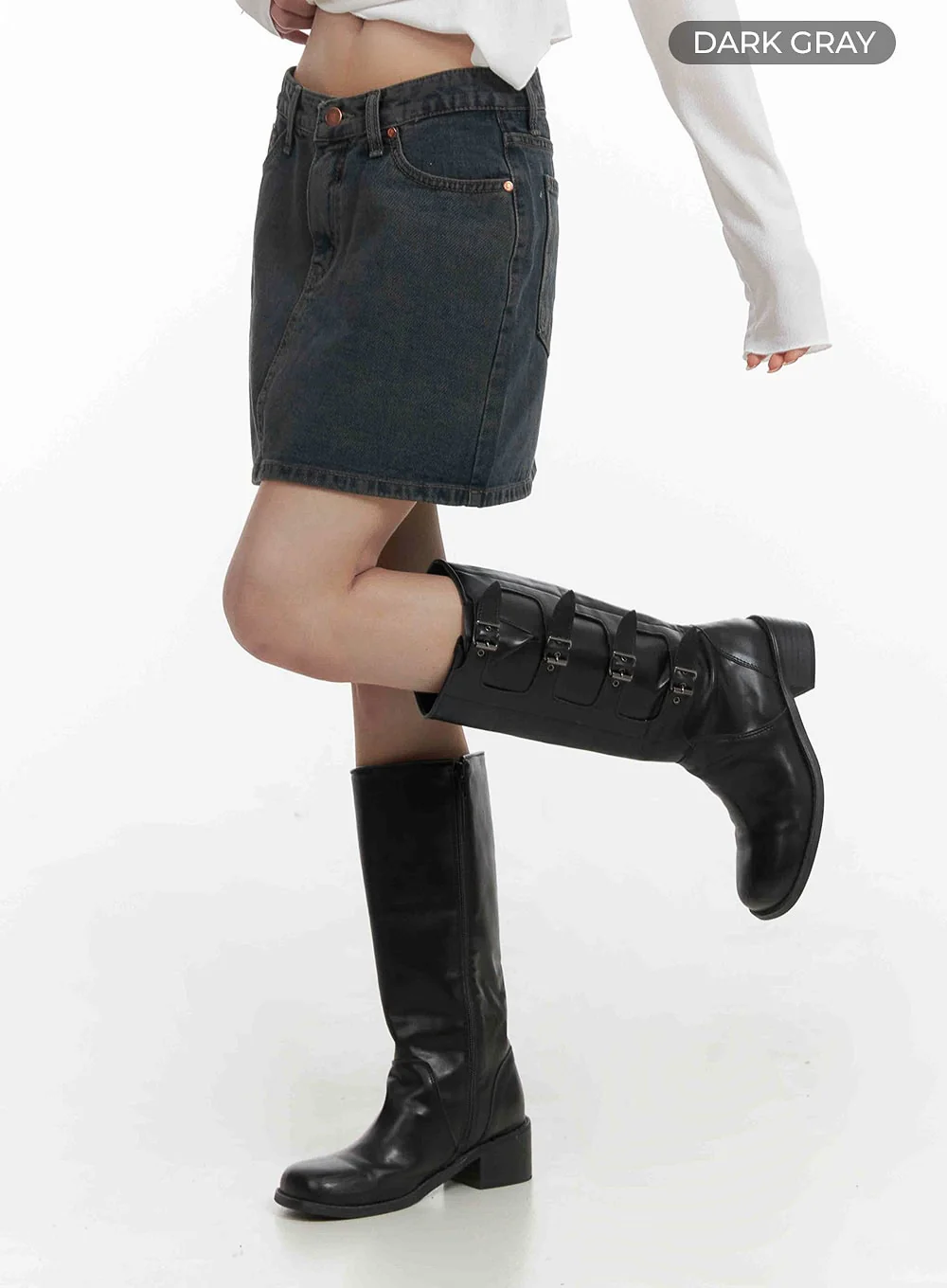 Low Wash Indigo Dream Denim Mini Skirt CY407 - Image 6