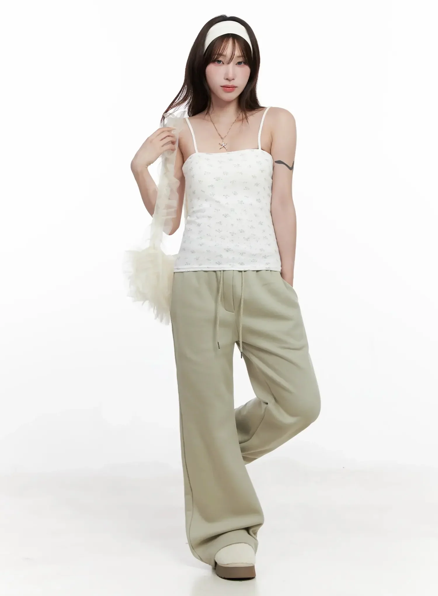 Lucky Fleece Wide-Leg Sweatpants IN514 - Image 11