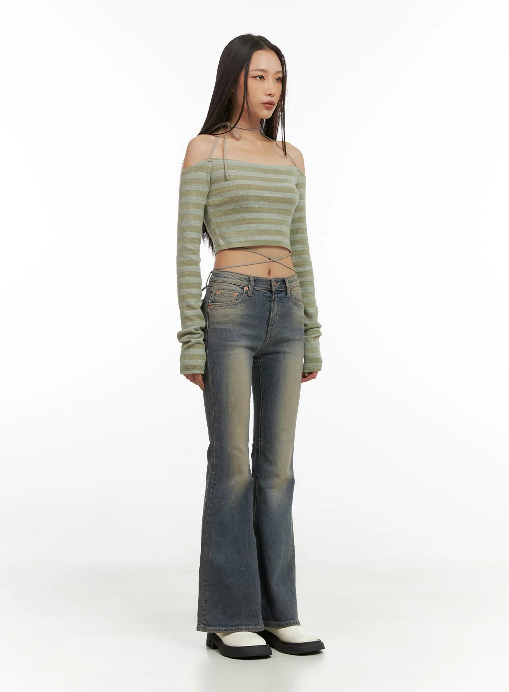 Lydia Slim Washed Bootcut Jeans CO424 - Image 2