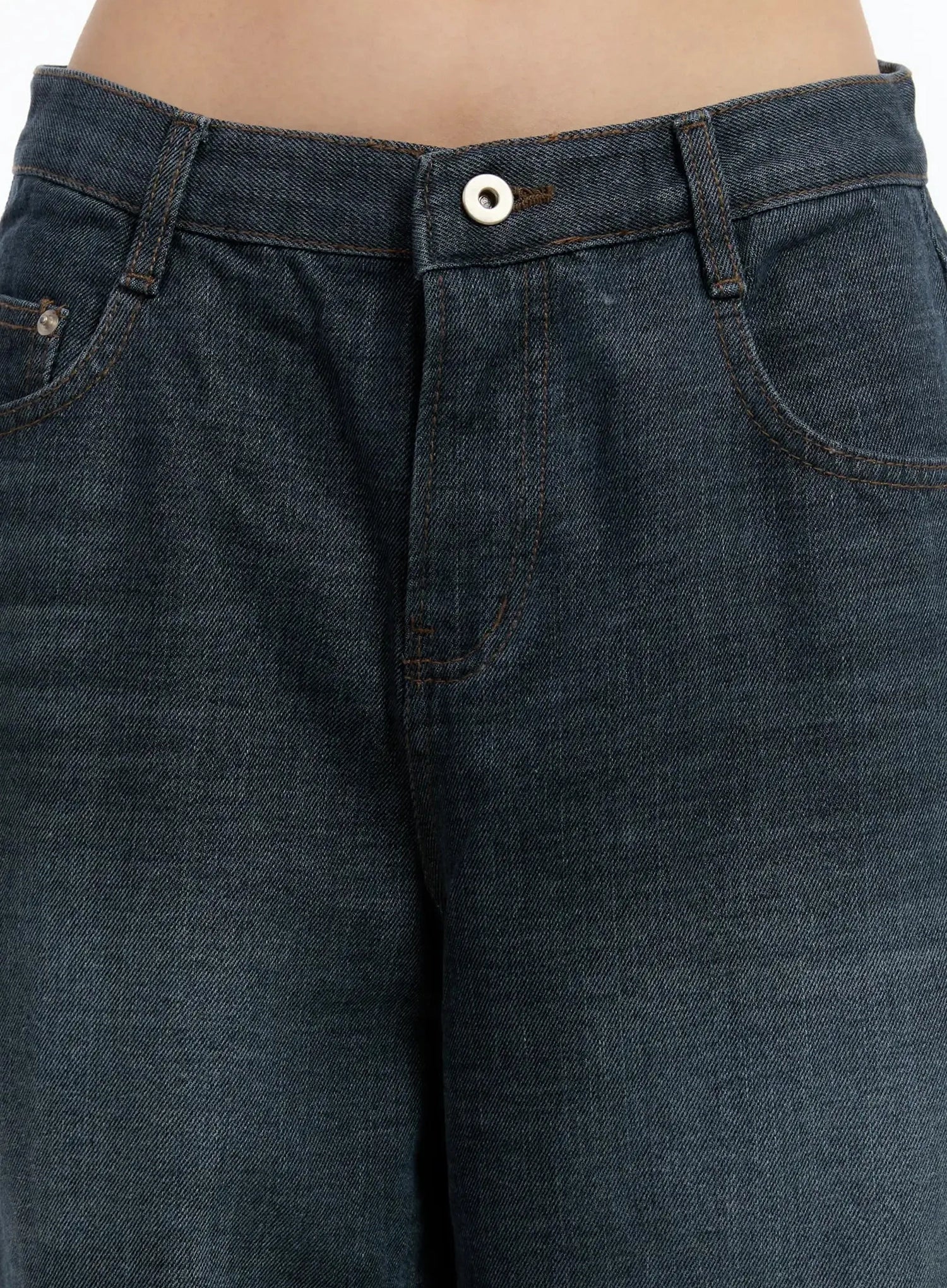 Mano Vintage Wash Wide Leg Jeans ID526 - Image 4
