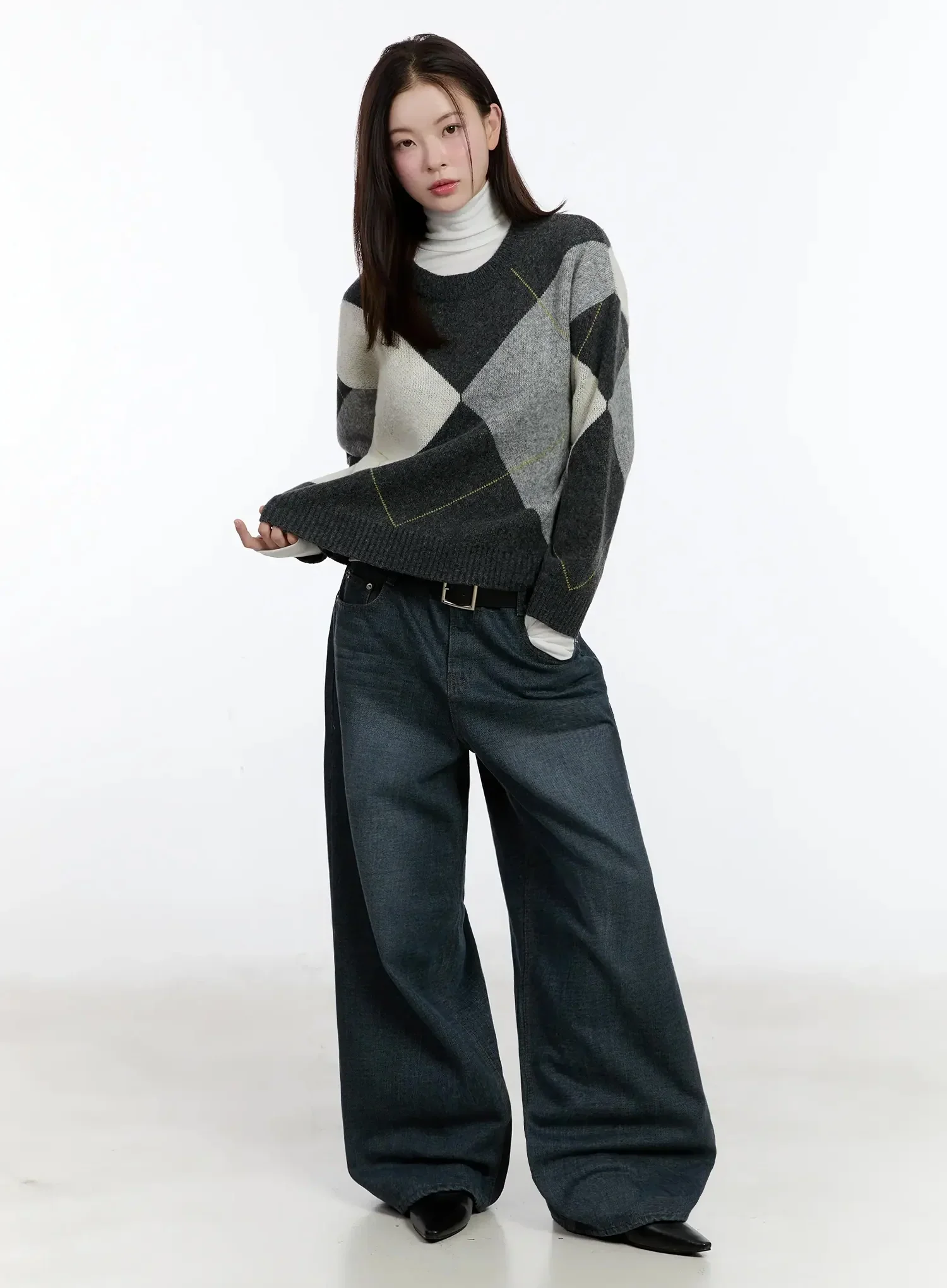 Mano Vintage Wash Wide Leg Jeans ID526 - Image 5