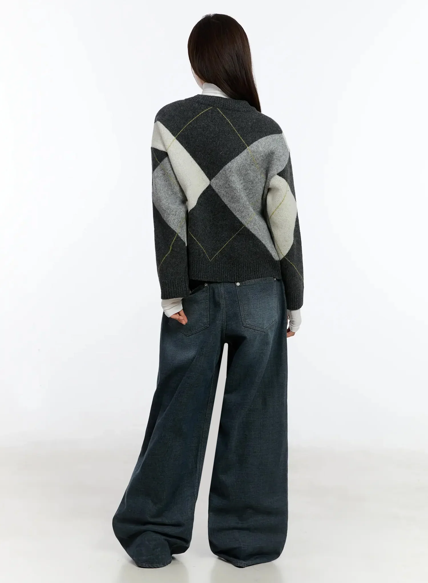 Mano Vintage Wash Wide Leg Jeans ID526 - Image 8