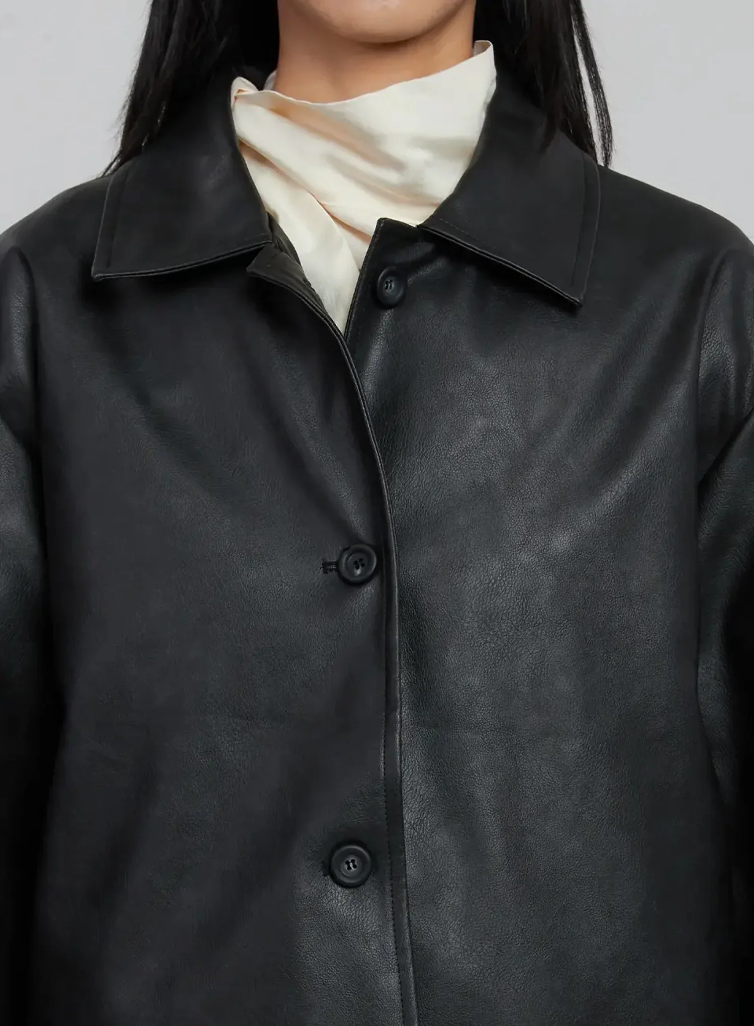 Matte Faux Leather Half Jacket ID504 - Image 3