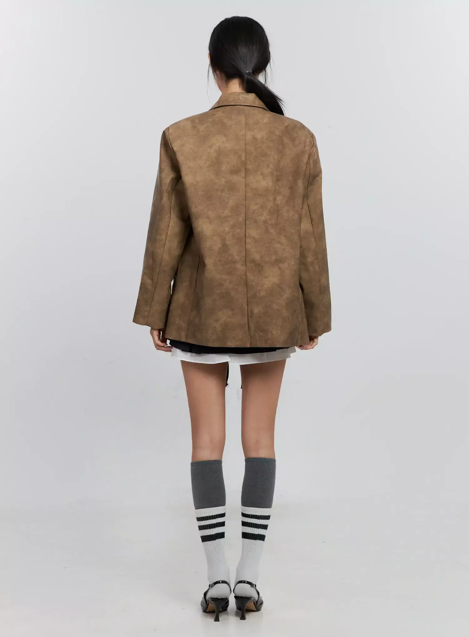 Matte Faux-Leather Jacket IS516 - Image 7