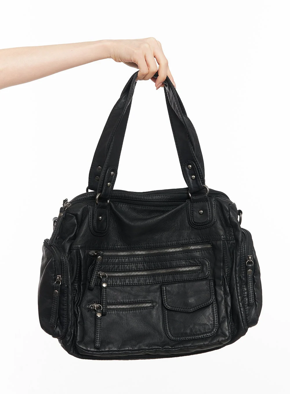 Medium-Sized Shoulder Bag with Pockets CM504 - Image 7