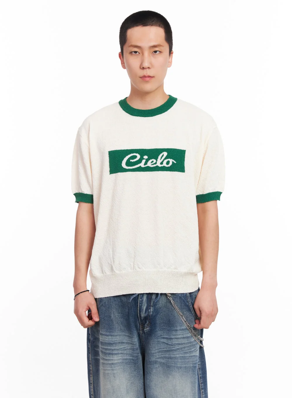 Men’s Contrast Knit T-Shirt IU503 - Image 12