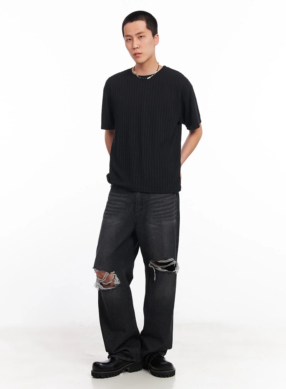 Men’s Knit Ribbed T-Shirt IU503 - Image 10
