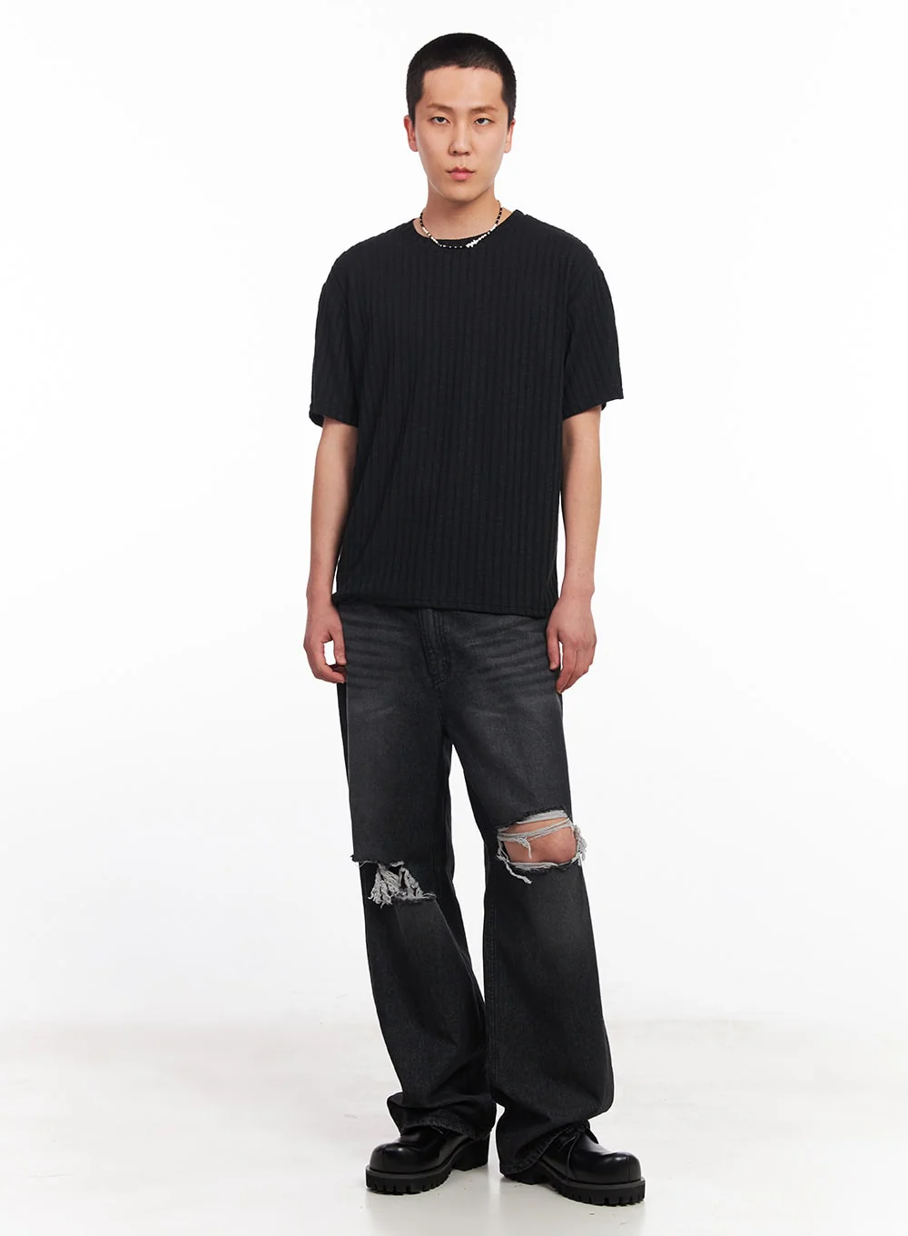 Men’s Knit Ribbed T-Shirt IU503 - Image 9
