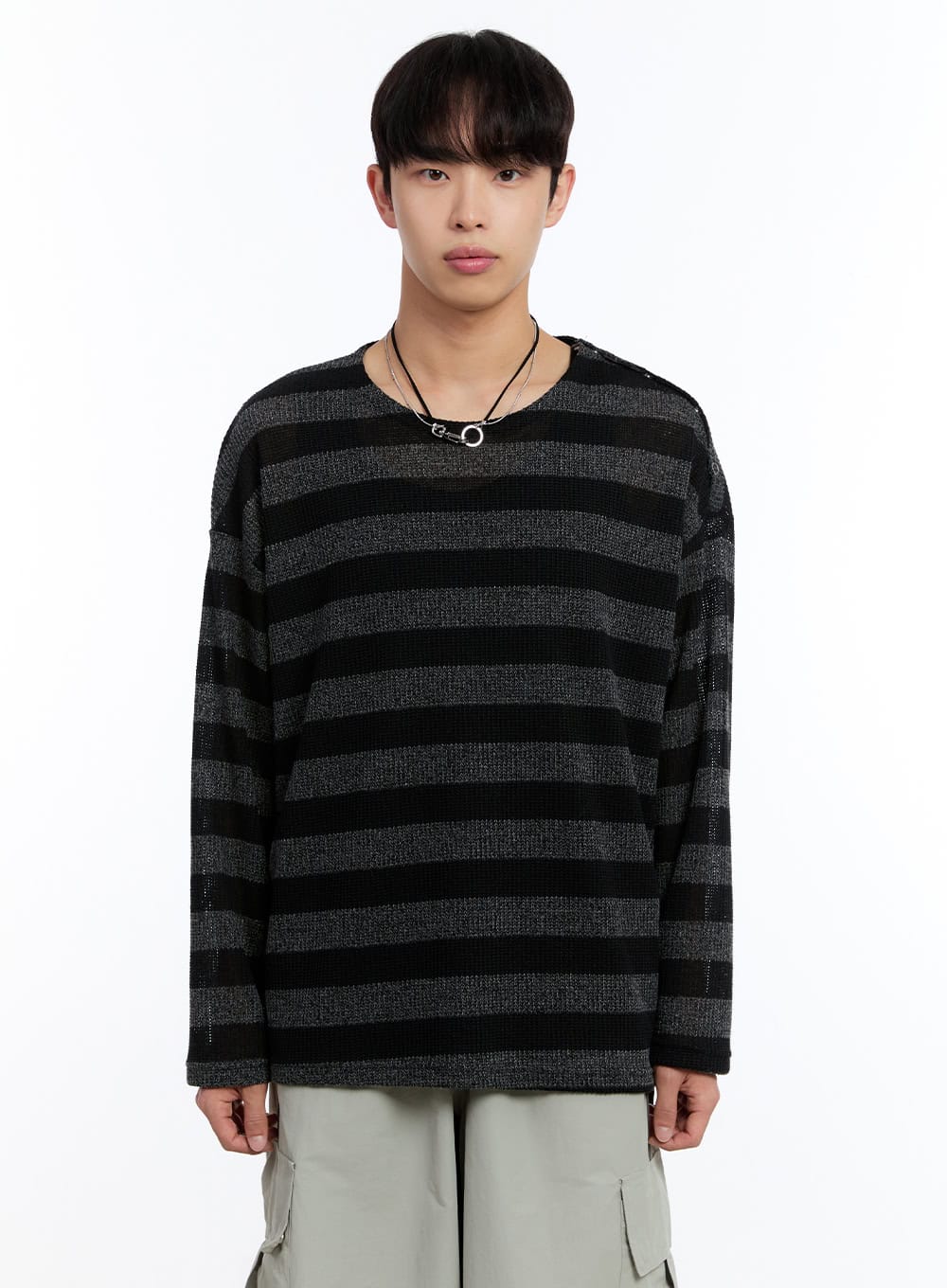 Men’s Layered String Clip Necklace IY530 - Image 5