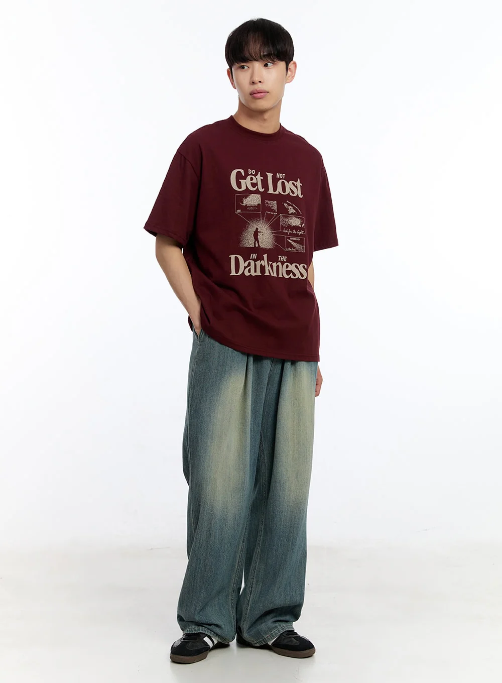 Men’s Pintuck Denim Sweatpants (Blue) IY529 - Image 2