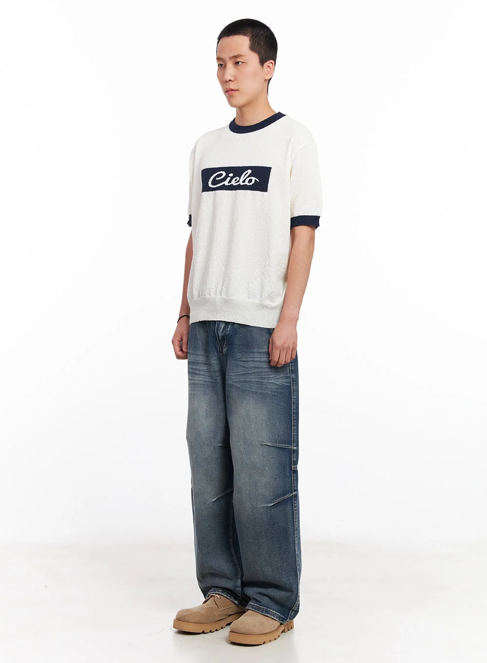 Men’s Pintuck Wrinkle Wide-Leg Jeans IU503 - Image 10