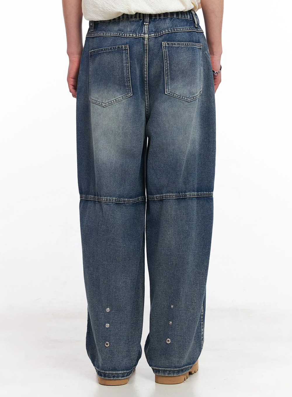 Men’s Pintuck Wrinkle Wide-Leg Jeans IU503 - Image 5