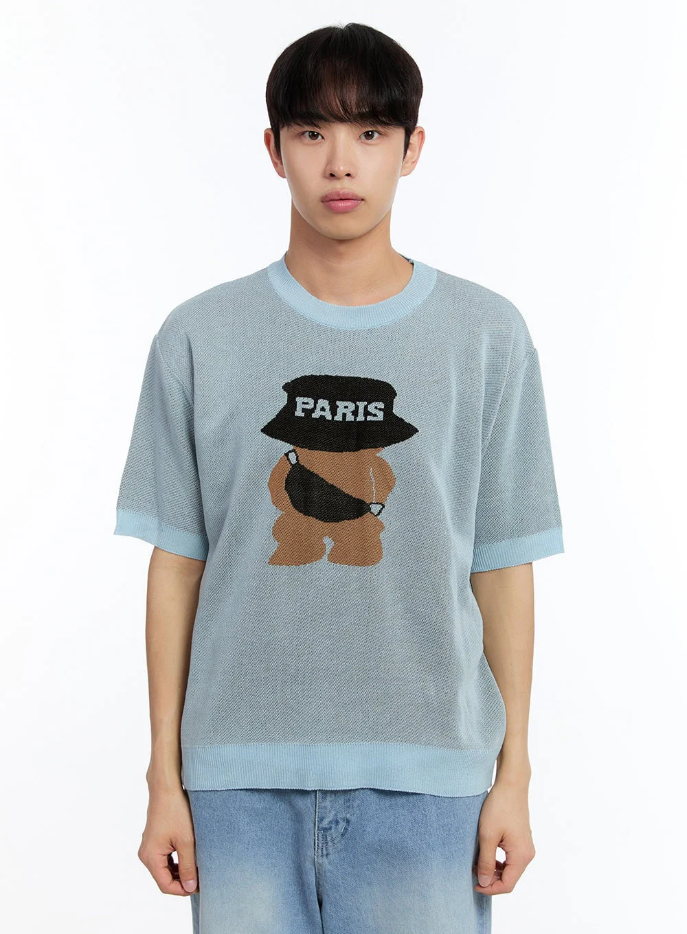 Men’s Teddy Graphic Knit T-Shirt IY530 - Image 11