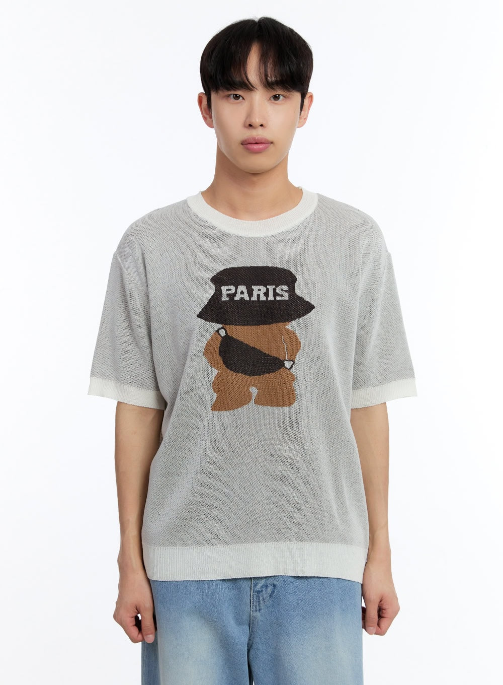 Men’s Teddy Graphic Knit T-Shirt IY530 - Image 9
