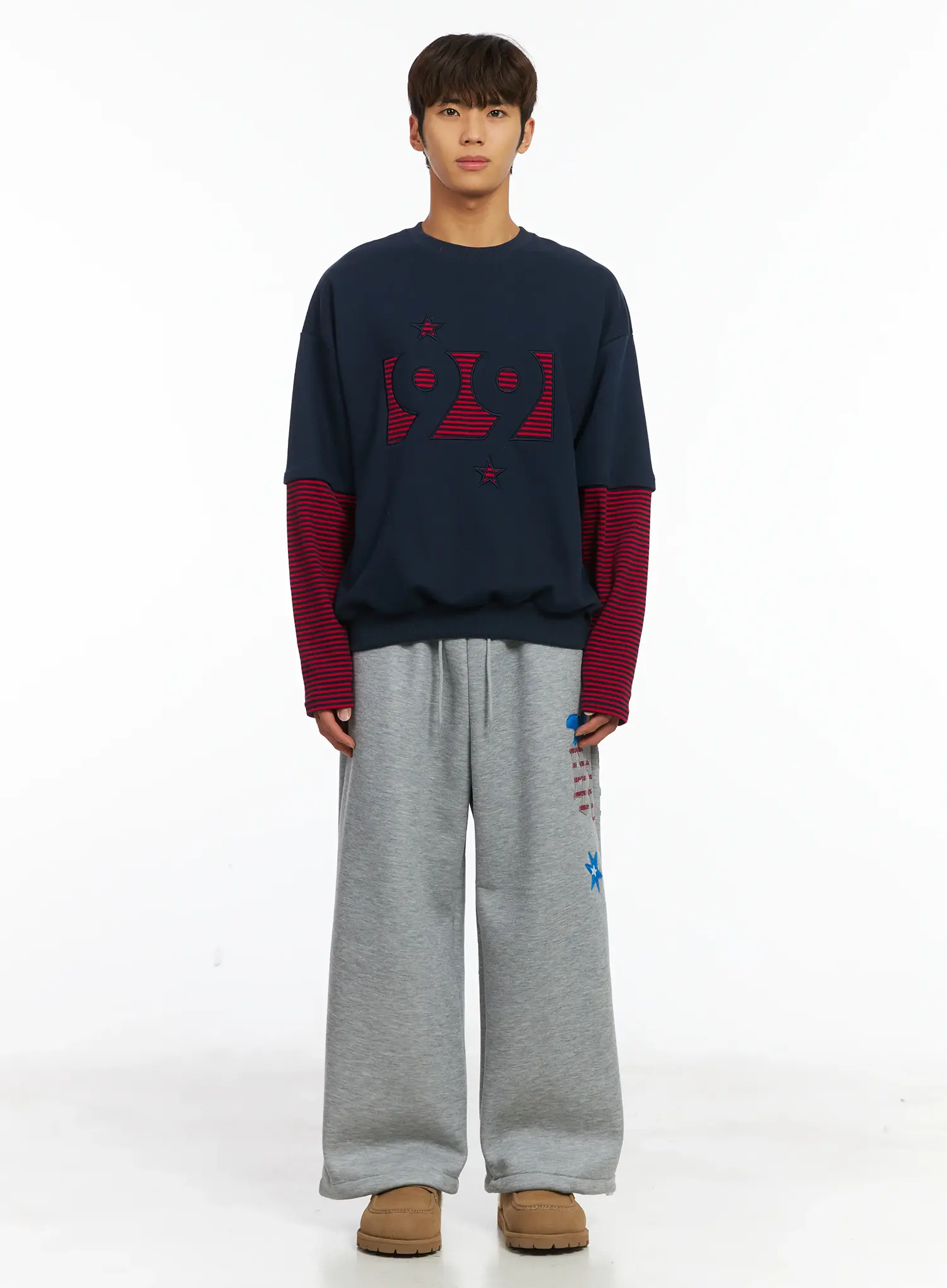 Men's 99 Layered Stripe Sweatshirt IJ514 - Image 3