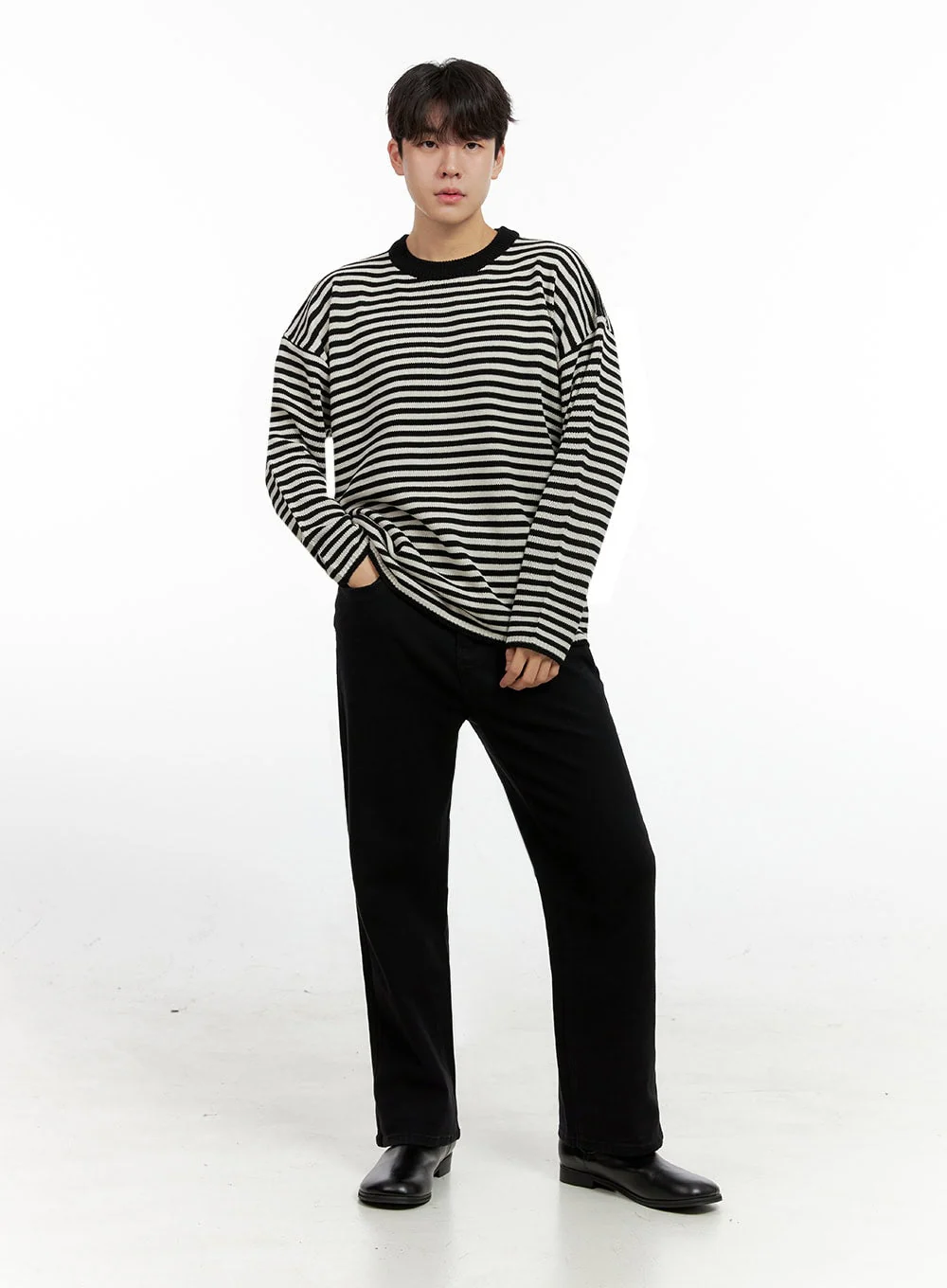 Men's Acrylic Striped Long Sleeve Top IN422 - Image 2