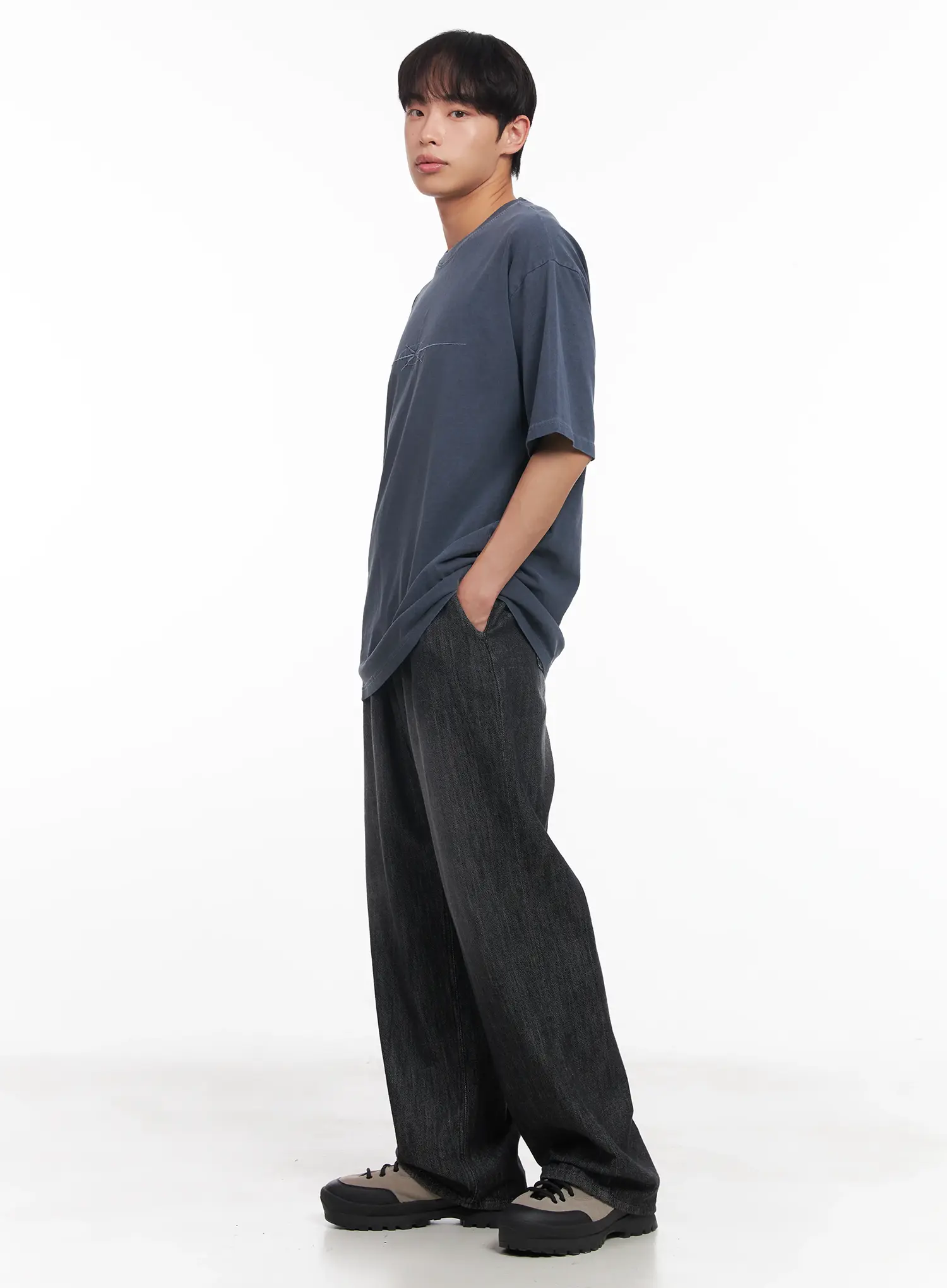 Men's Adjustable Linen Denim Pants (Black) IU518 - Image 11