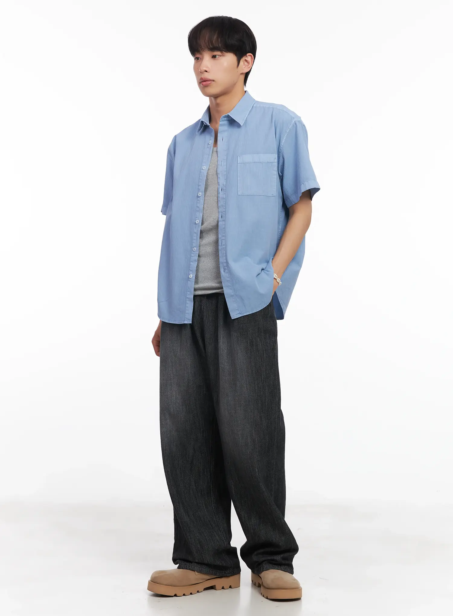 Men's Adjustable Linen Denim Pants (Black) IU518 - Image 14