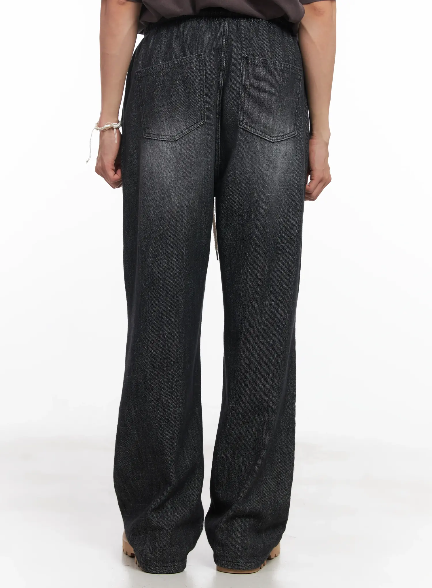 Men's Adjustable Linen Denim Pants (Black) IU518 - Image 8