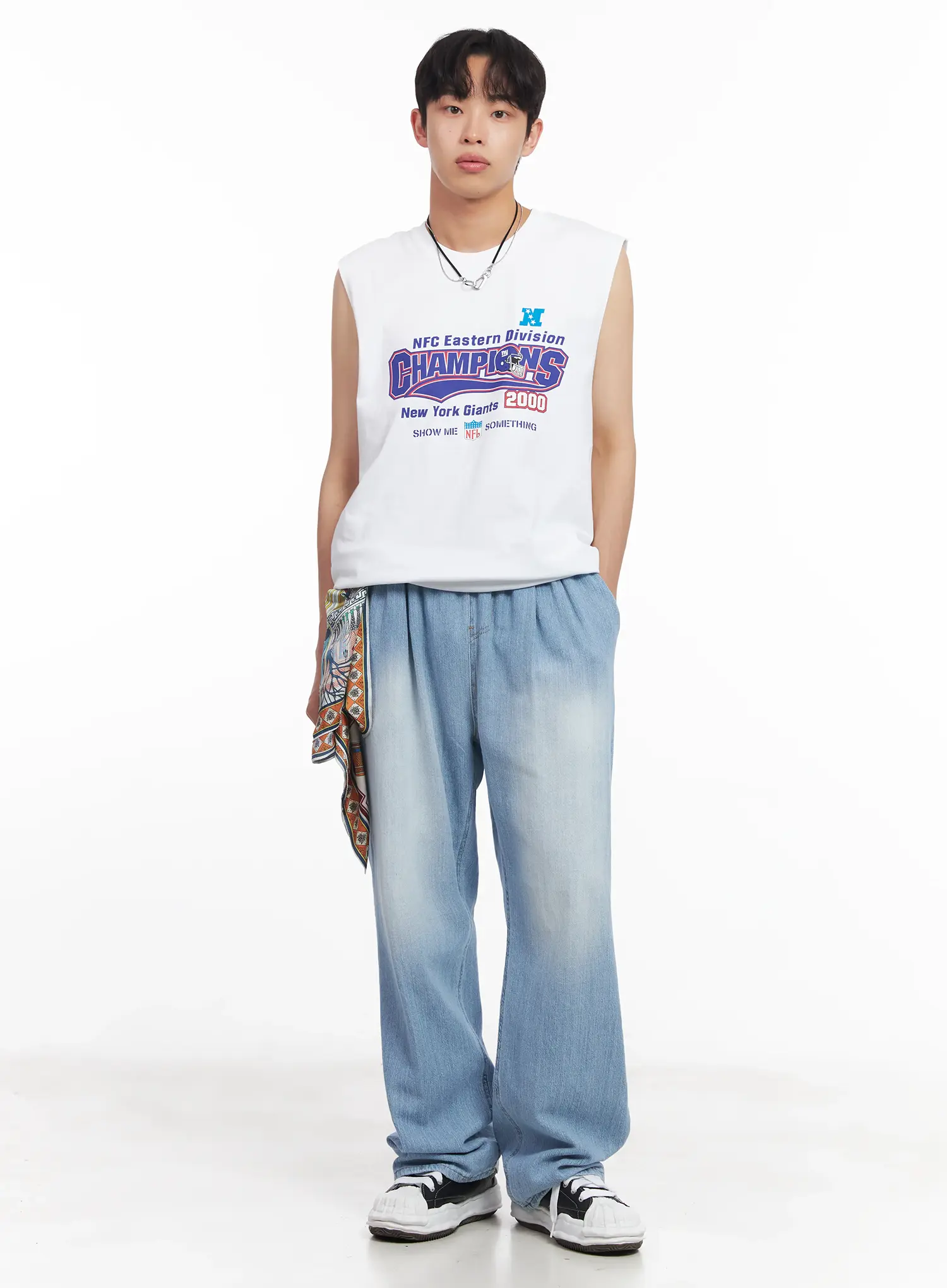 Men's Adjustable Linen Denim Pants (Light blue) IU519 - Image 11