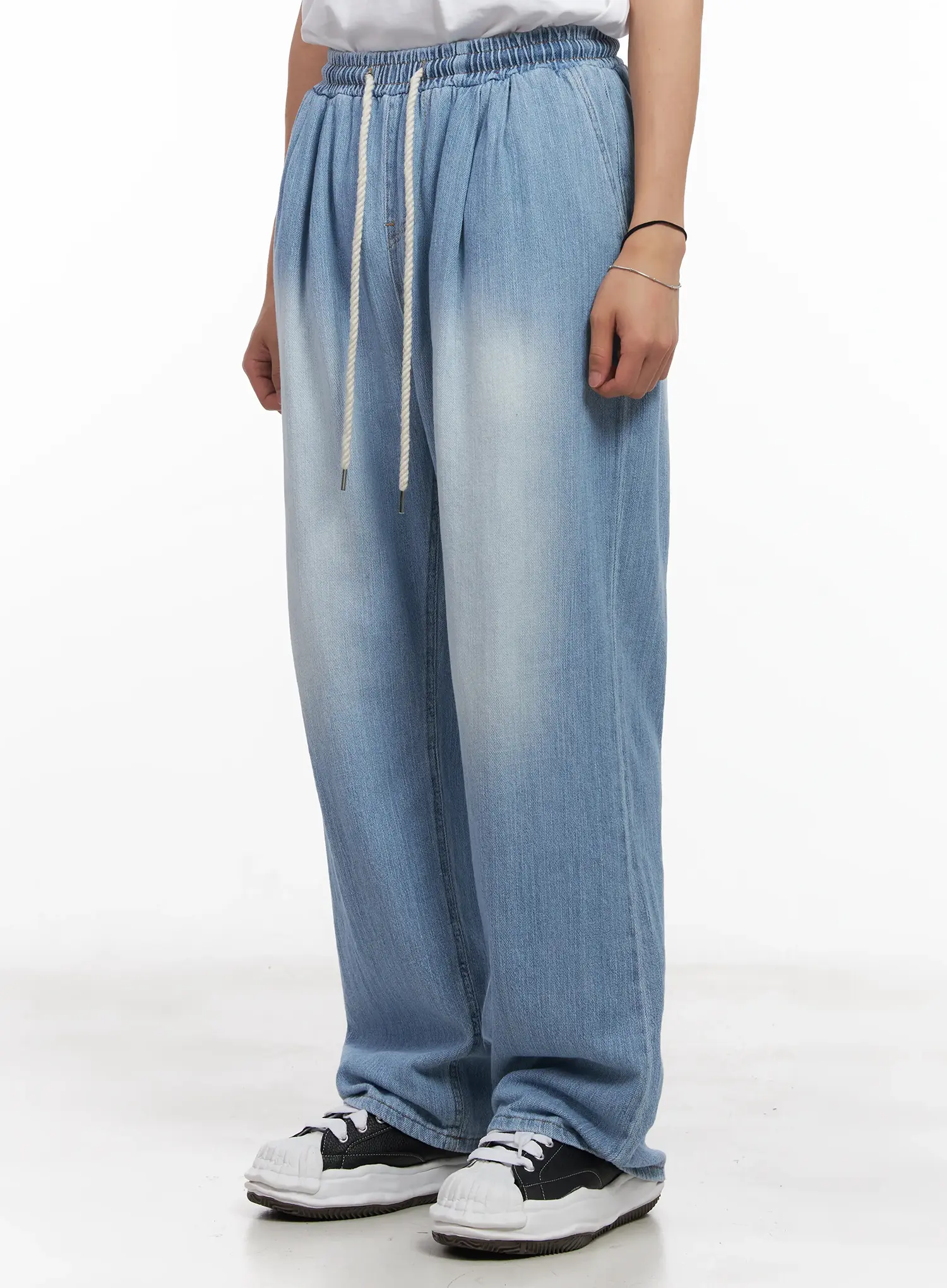 Men's Adjustable Linen Denim Pants (Light blue) IU519 - Image 4