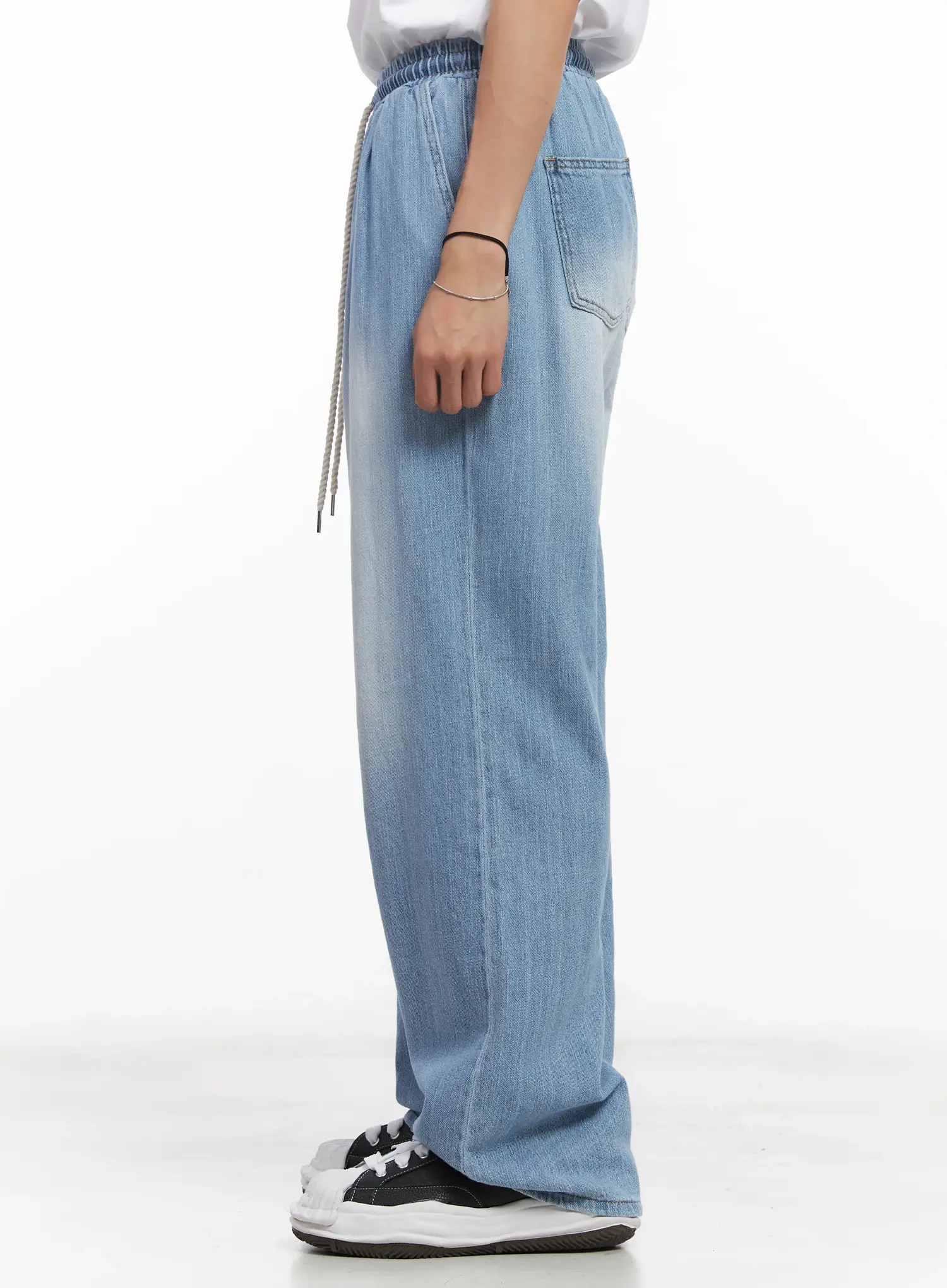 Men's Adjustable Linen Denim Pants (Light blue) IU519 - Image 6