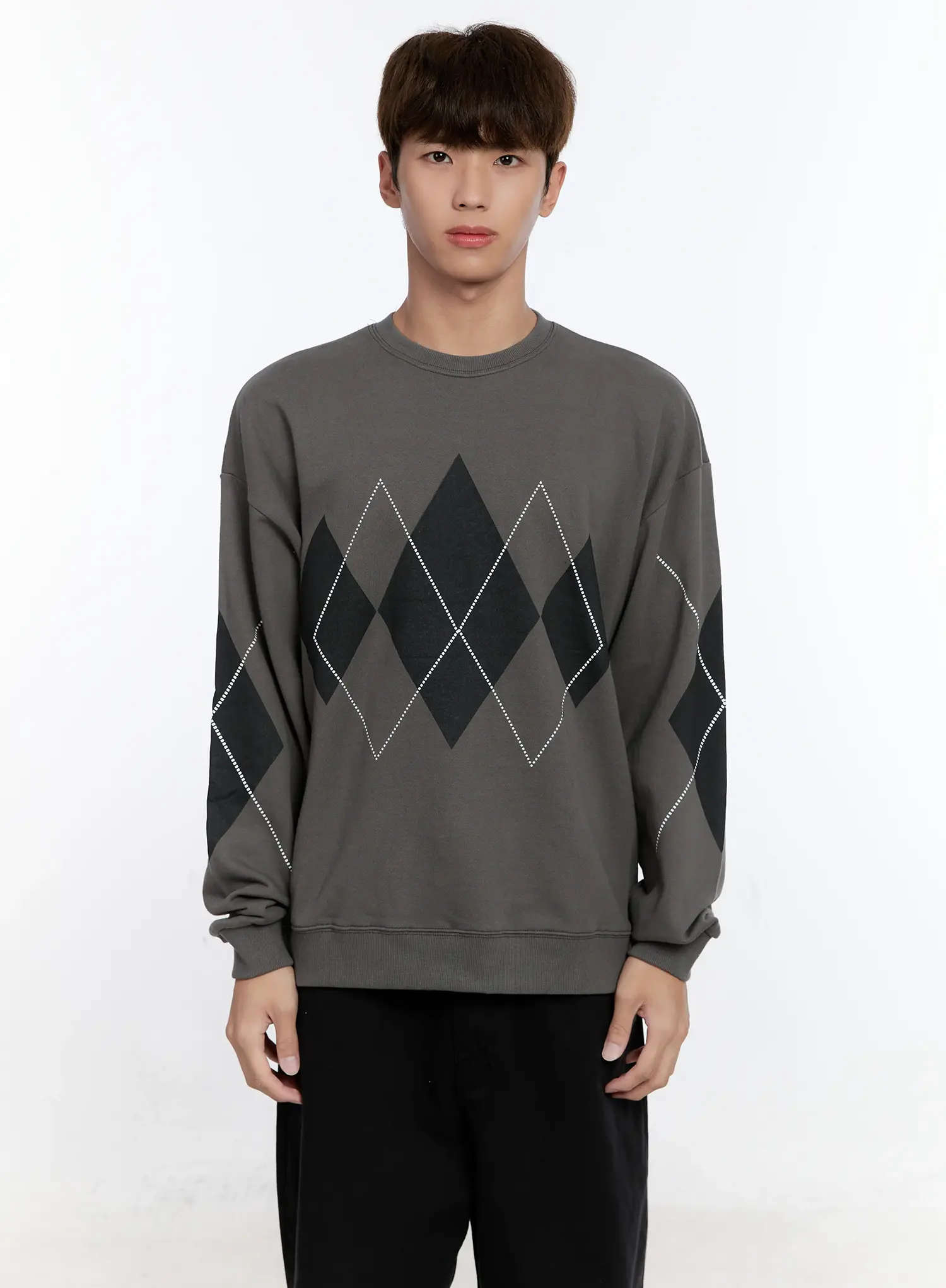 Men's Argyle Pattern Sweatshirt IS530 - Image 12